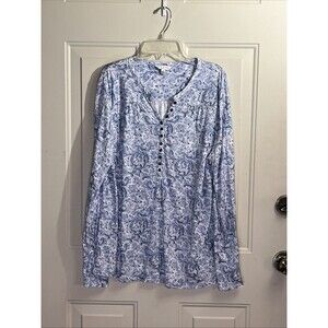 Lucky Brand Women's Floral Blouse, Large, Long Sleeve